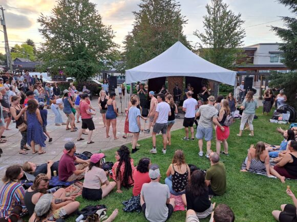 crowd watching a summer concert